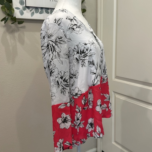 Alfani Blouse, XS, White/Pink/Black - Picture 2 of 12